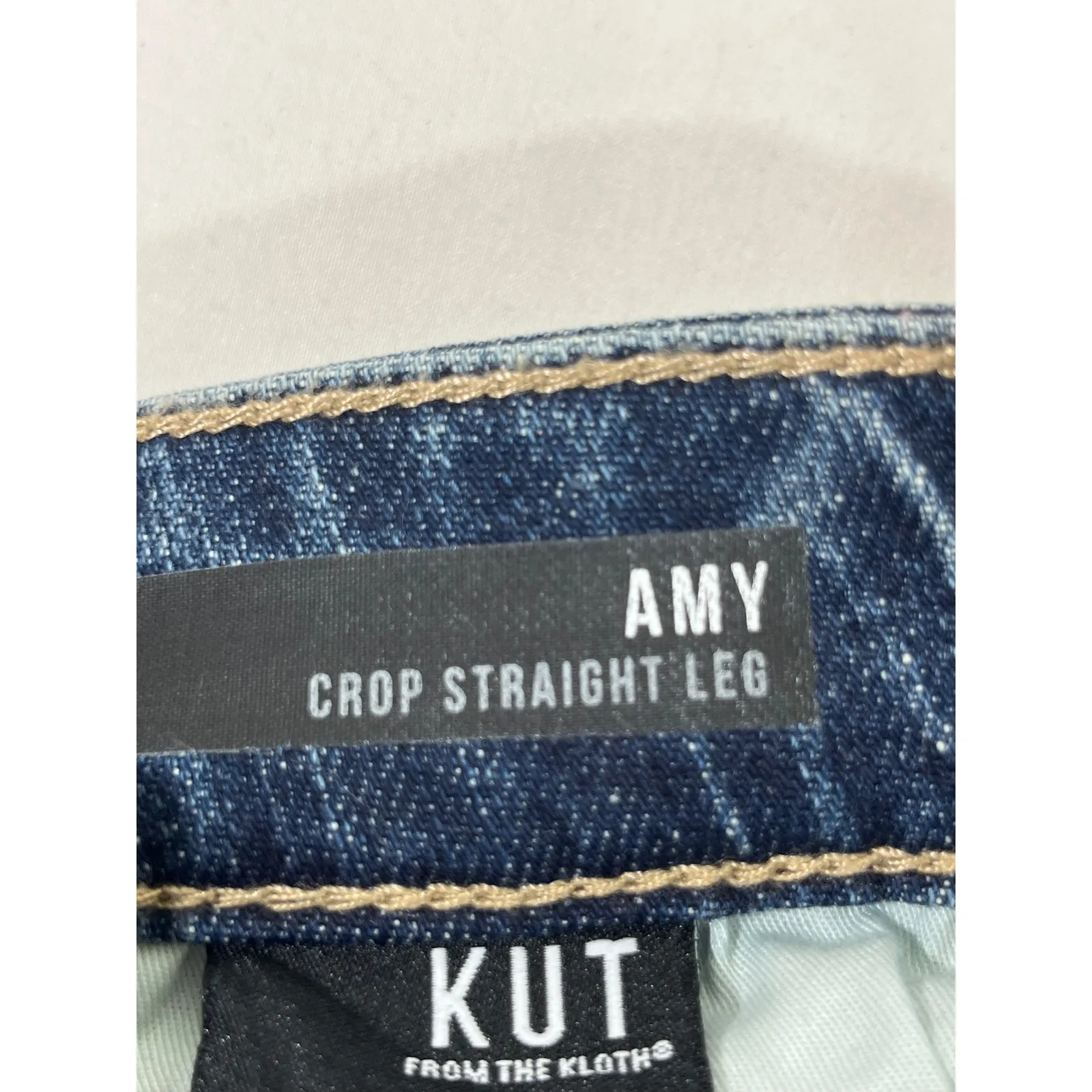 KUT From The Kloth Amy Crop Straight Leg Jeans Distressed Blue Women's Sz 0 - Image 8