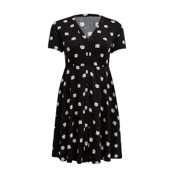 Torrid Disney‎ Plus Size 4X Shirt Dress Midi The Aristocats Black Challis 269 - Image 5