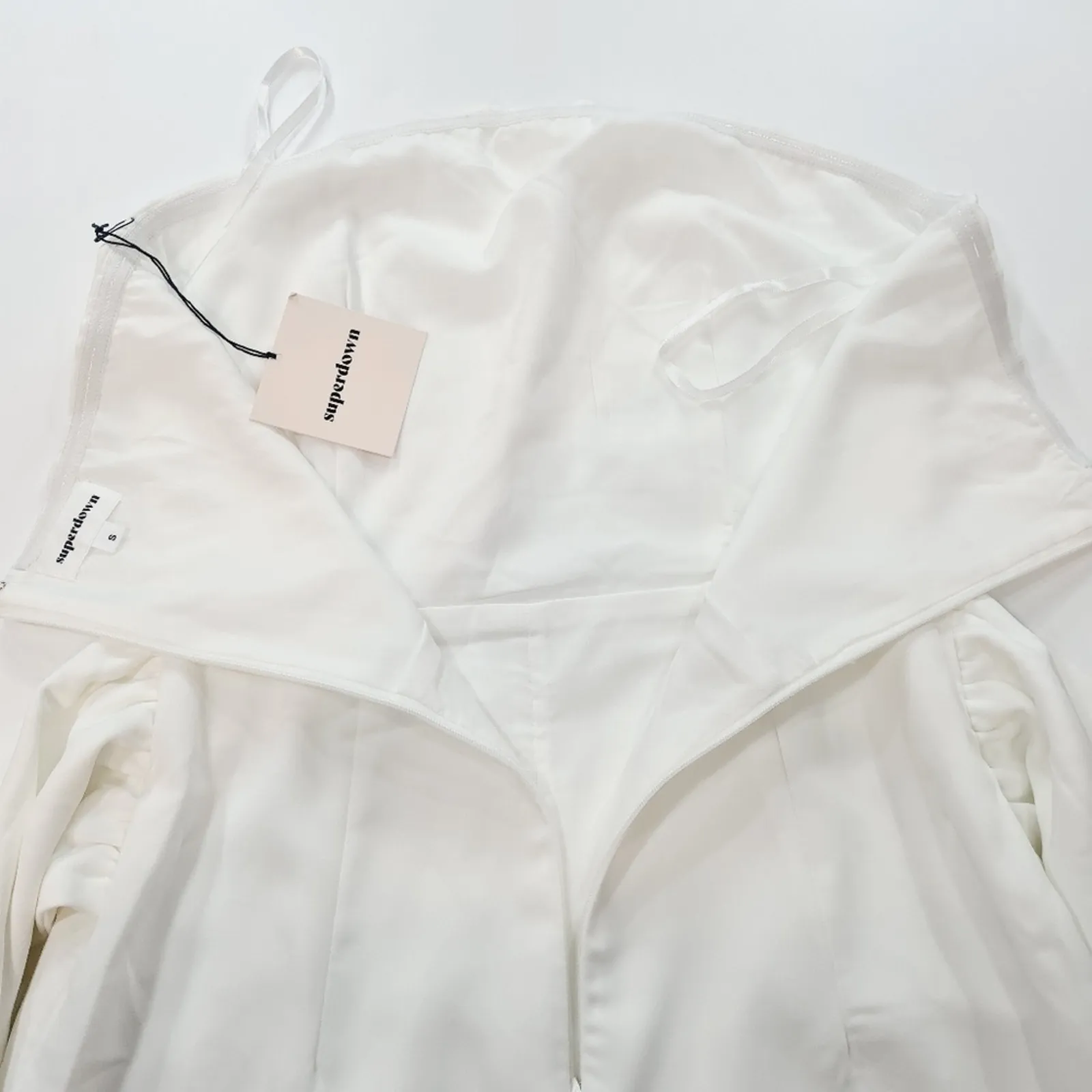 Superdown Jordan Tie Waist Jumpsuit in White Small - Image 8