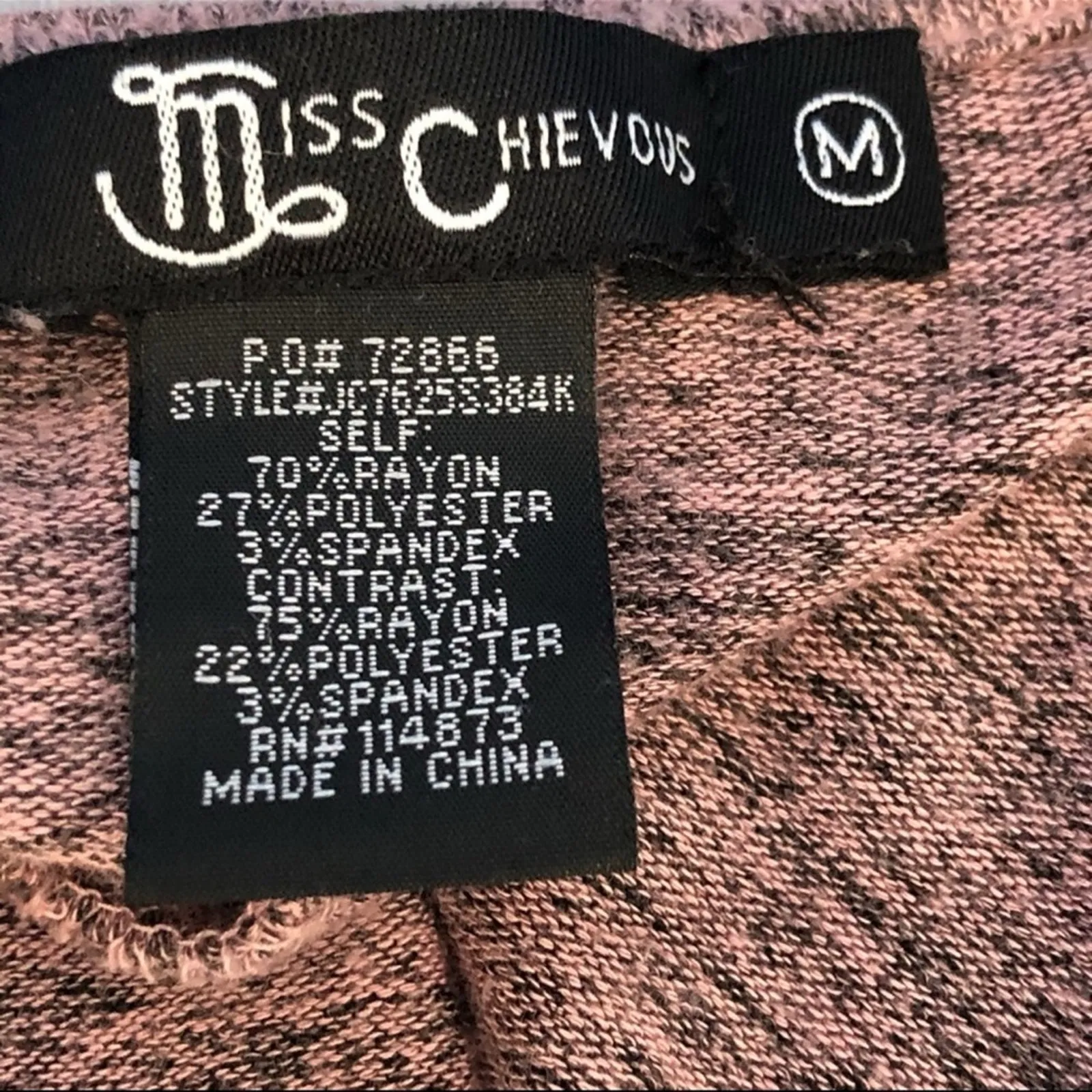 Miss Chievous Oversized V-Neck Sweater Medium | Marbled Pink Purple Pullover - Image 3