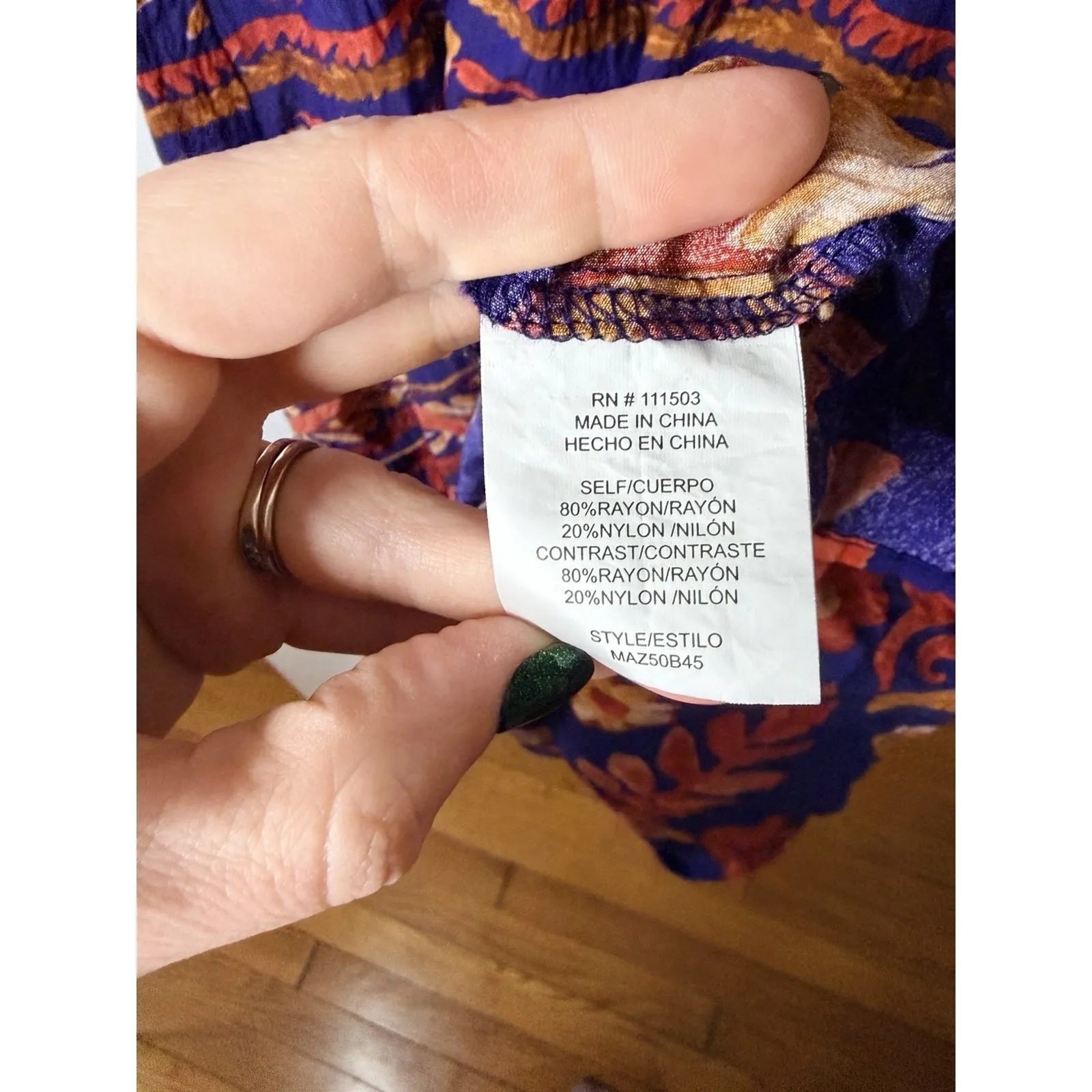 Anthro Figueroa & Flower Long Maxi Dress Shortsleeved Lightweight Colorful Large Size 12 - Image 4