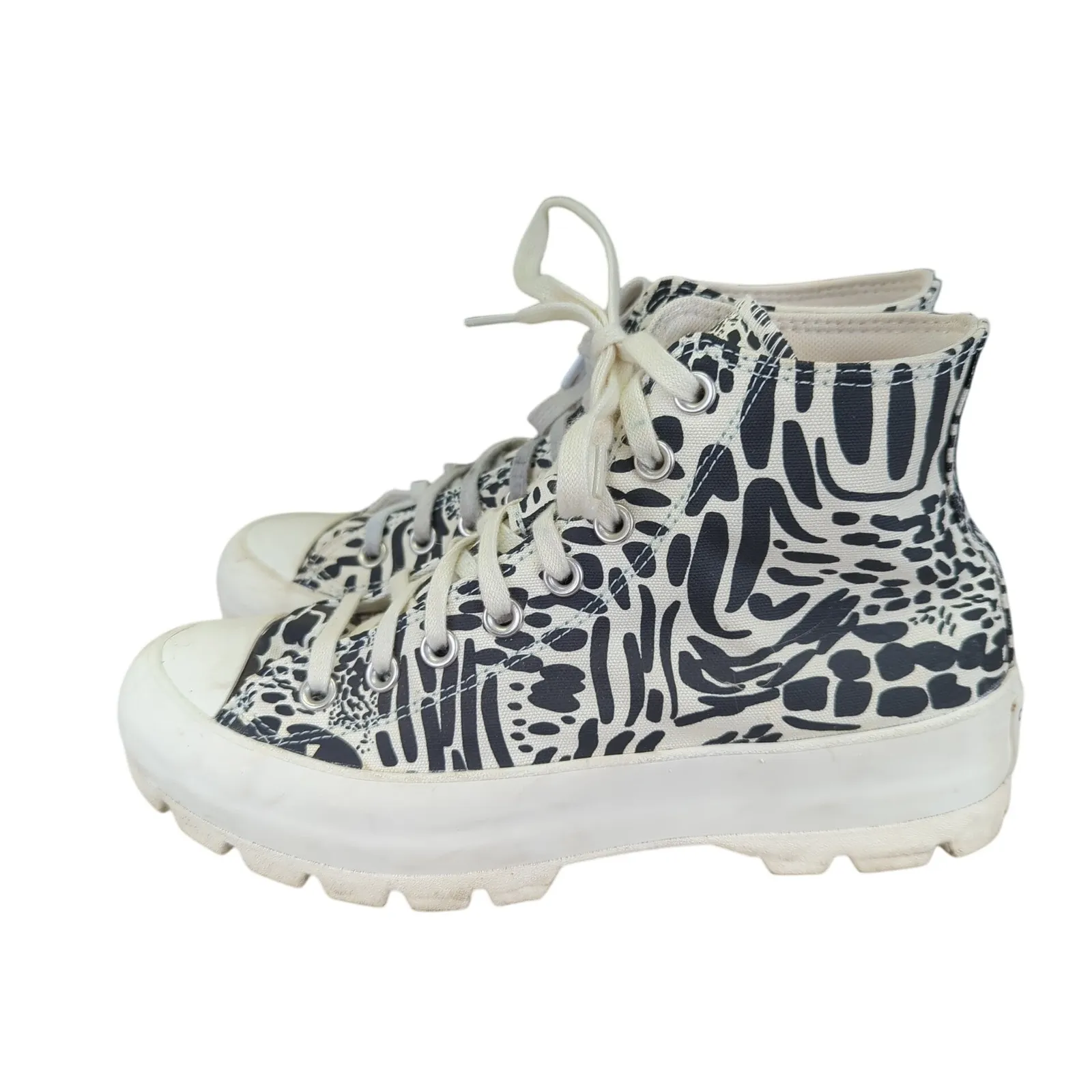 Converse‎ CTAS Lugged Zebra Print Platform High Top Sneakers Women's 9 Animal - Image 2