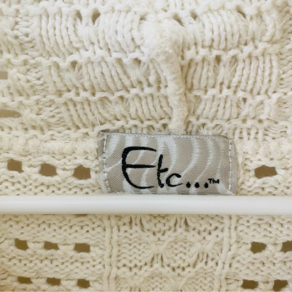 VINTAGE 90s ETC. Crochet Cowl Poncho Size XL - Image 5