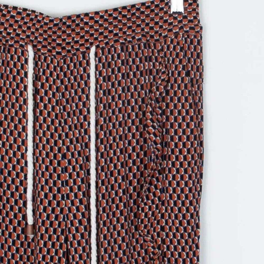 Anthropologie Ett:Twa Makari Geometric Ruffle Elastic Waist Jogger Pants Size XS - Image 5