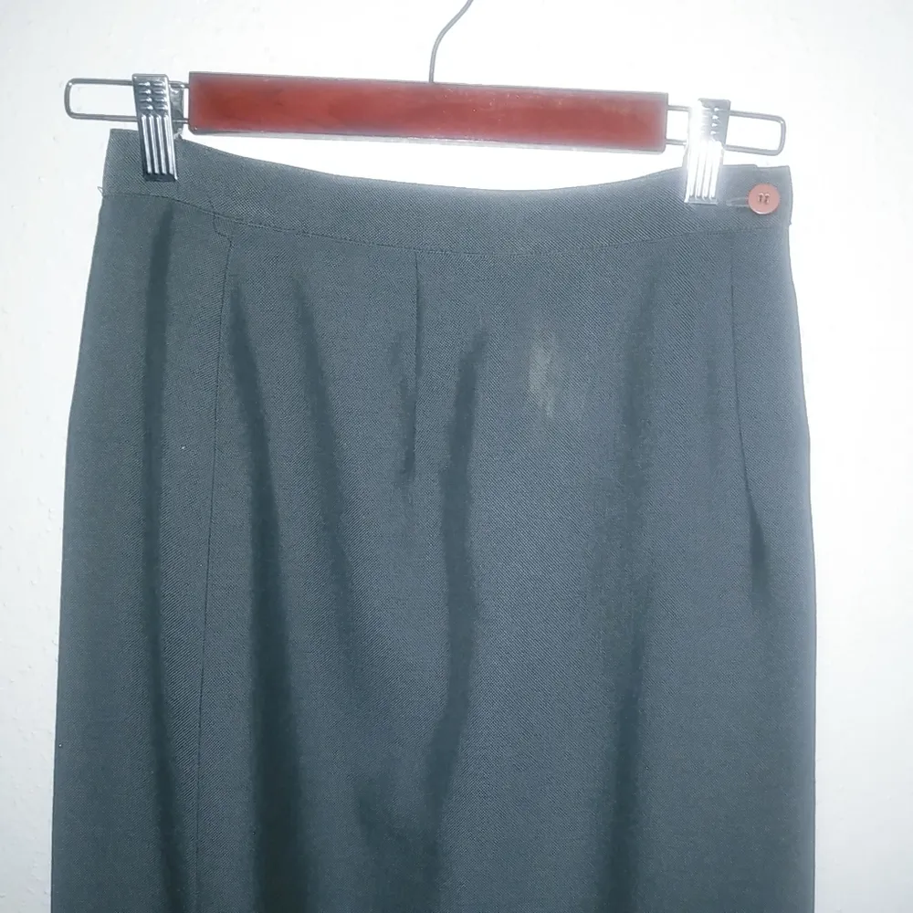 Casual Corner 4 Skirt Suit Lined Double Breasted Midi Gray Train to Work Set - Image 3