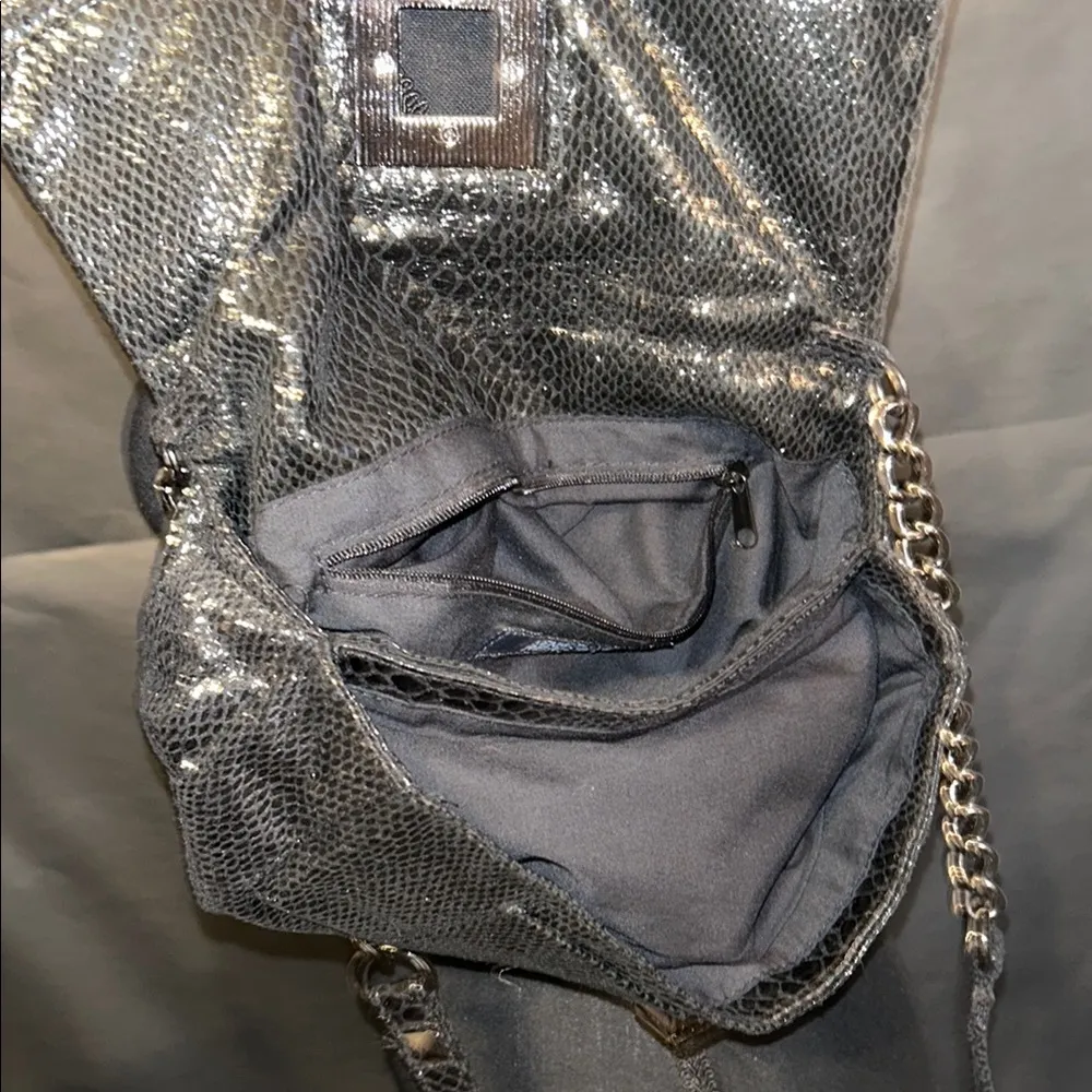 Kenneth Cole Reaction Black Faux Reptile Shoulder Bag - Image 7