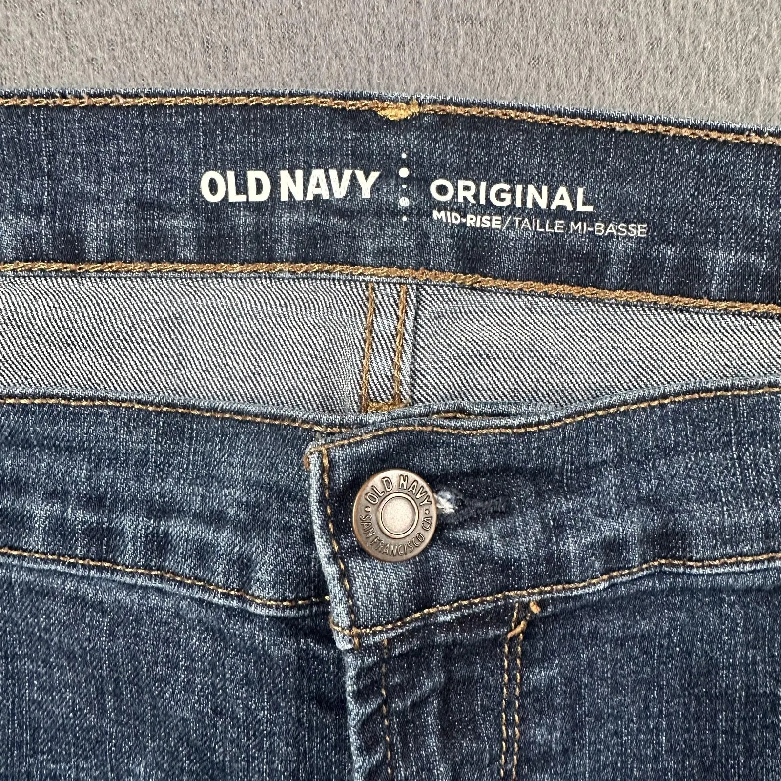 Old Navy Original Jeans Womens 16 Blue Mid Rise Straight Stretch Denim Pants - Image 6