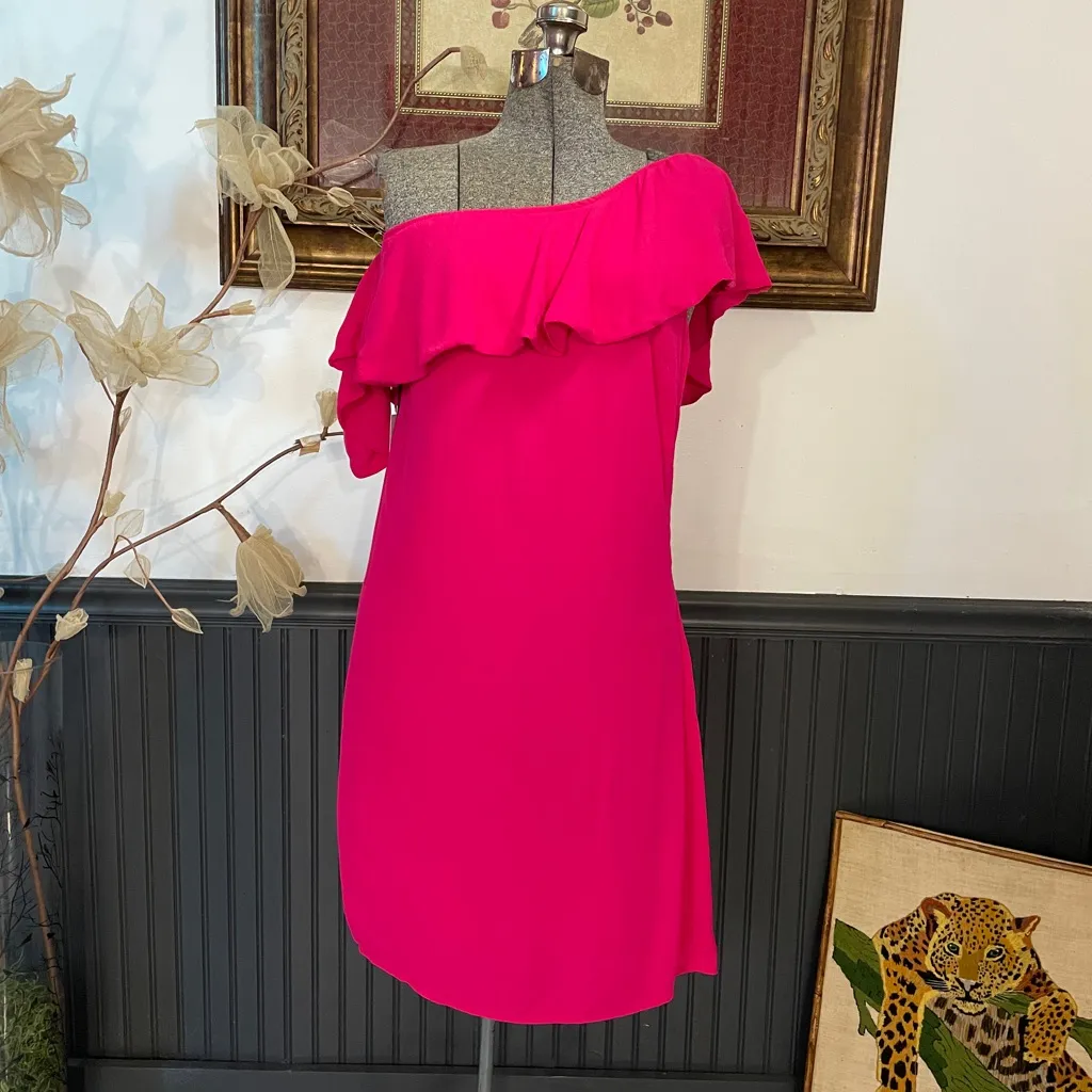 NWT REVOLVE ASTR Marisol One Shoulder Mini Dress in Pink Punch - Sz L 💚🎀 - Image 3