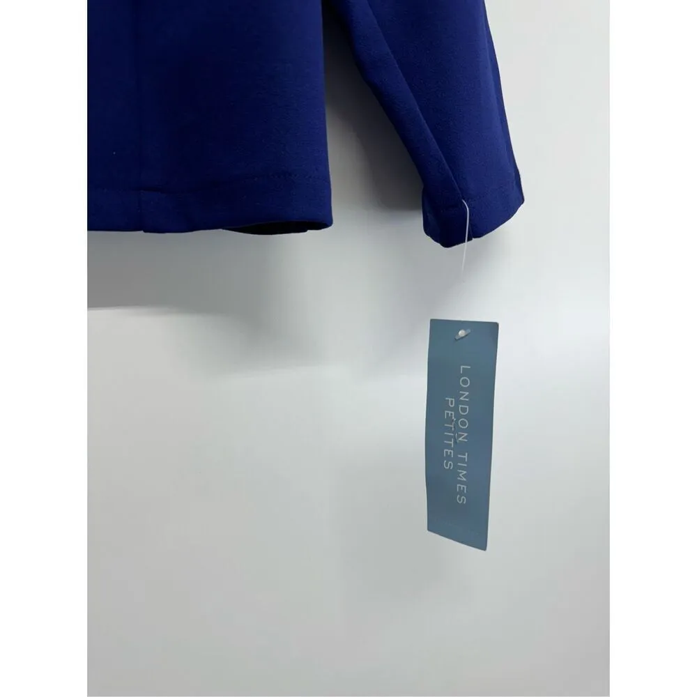 London Times Womens Blazer Cropped Style Size‎ 8P Navy 3/4 Sleeves NWT - Image 8