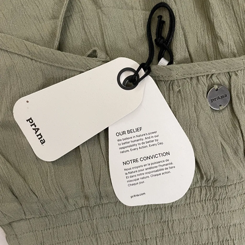 Prana NWT Fernie Wide Leg Jumpsuit in Olive Green Sweet Agave Lightweight Size S - Image 7