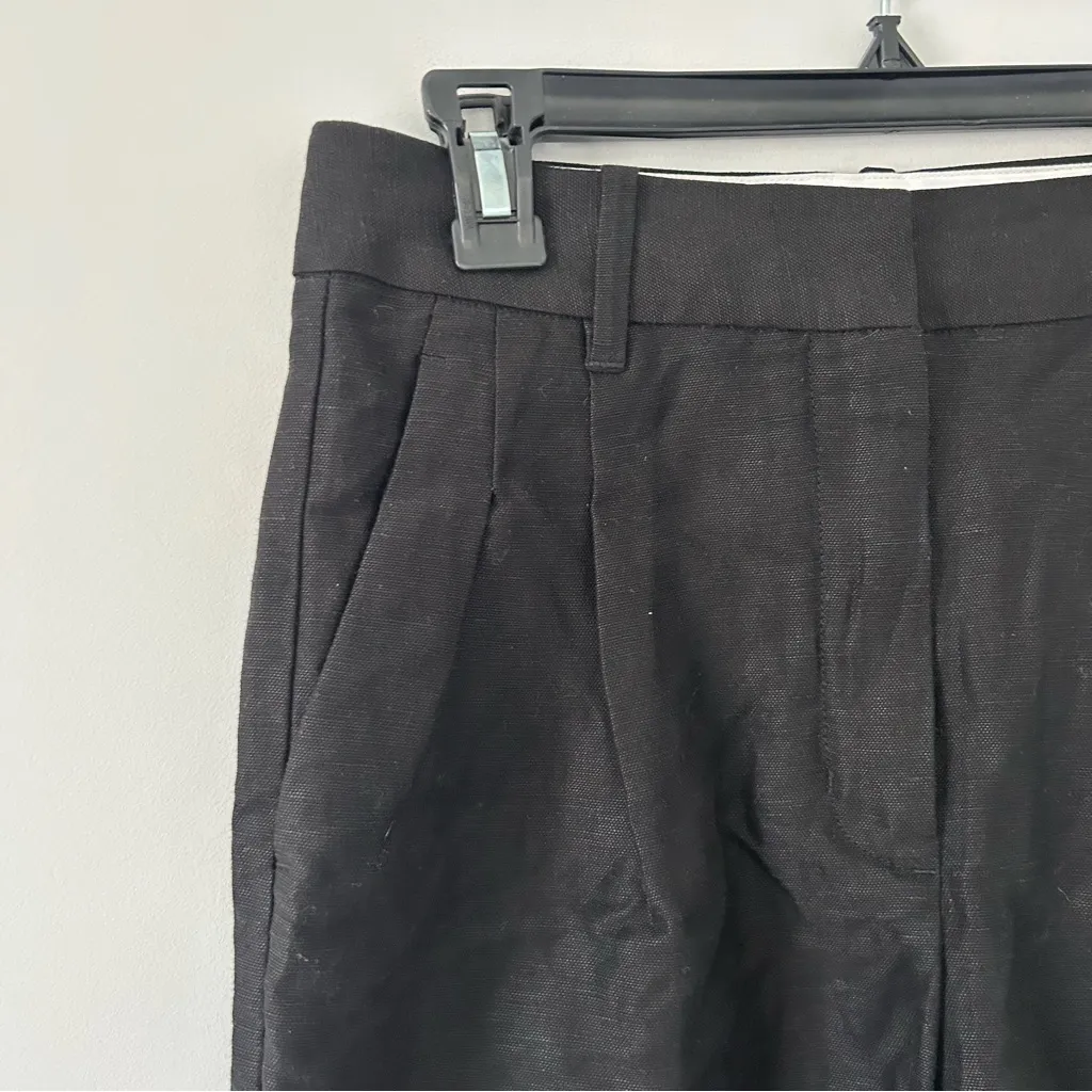 Wilfred Aritzia Black The Effortless Pleated Front Short Linen Wide Leg 4 - Image 5