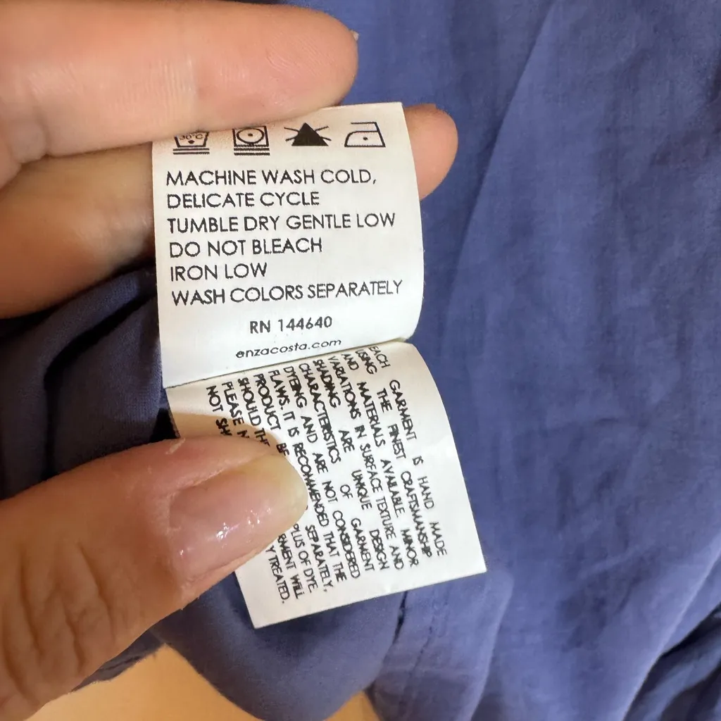 Enza Costa‎ Puff Sleeve Wrap Top, Vintage Blue, Small - Image 9