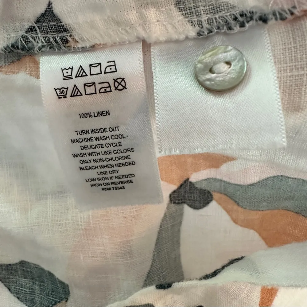 Rachel Zoe 100% Linen Shirt Dress – Abstract Floral XS - Image 13