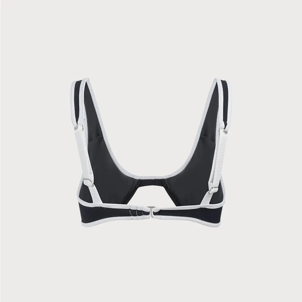 BERLOOK Contrast Trim Underwire Bikini TOP 07 Black Size M - Image 7