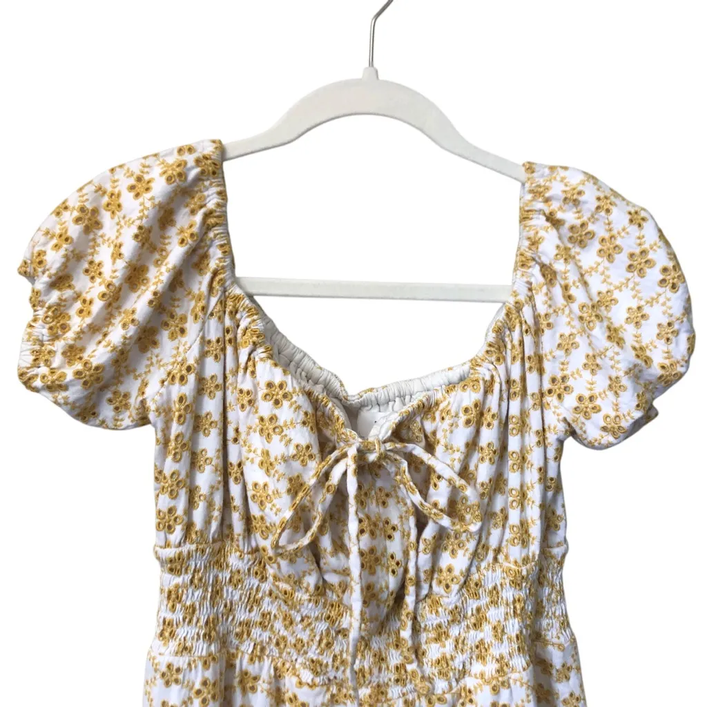 LPA Revolve Yellow and White Off Shoulder Women’s Sun midi Dress Size Large - Image 7