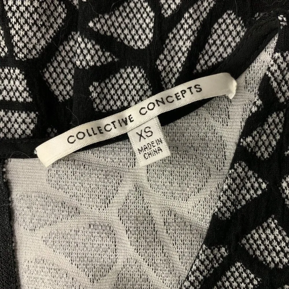 Collective Concepts Black Mesh Overlay Fit And Flare Party Dress XS - Image 5