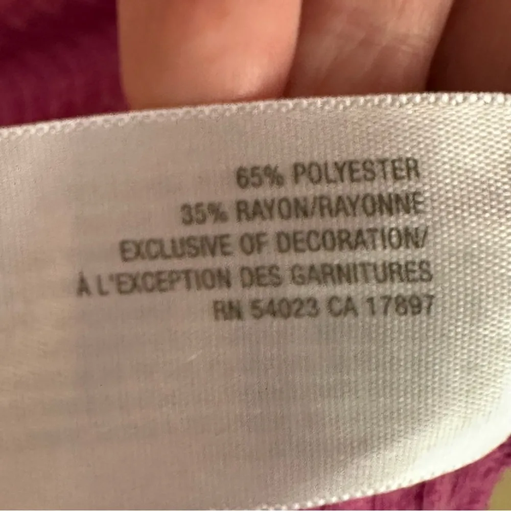 Old Navy Magenta 3/4 Sleeve Ribbed Lace Trim Henley Shirt Top Medium - Image 5