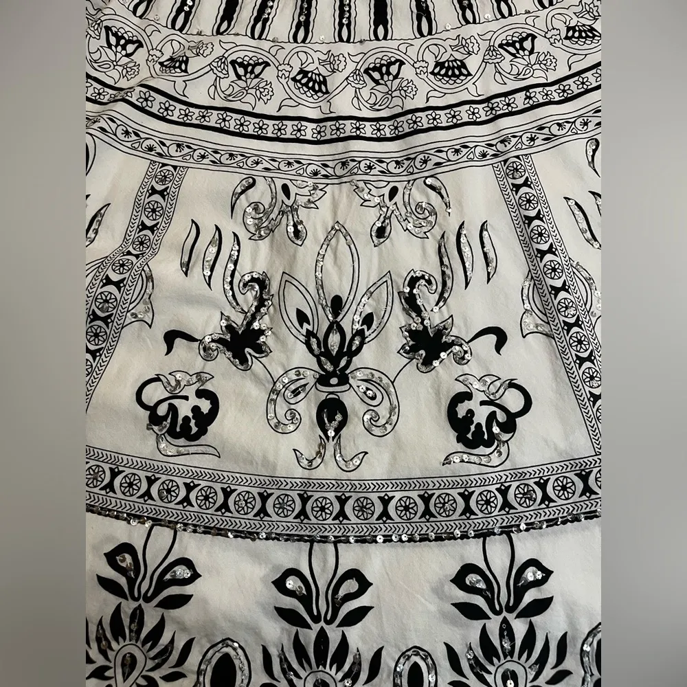 Apostrophe black and white boho midi skirt - Image 3