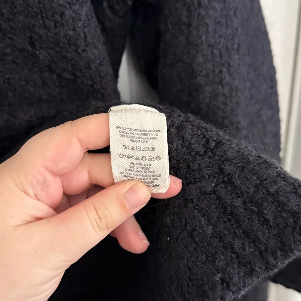 Fuzzy Free People Lofty Black V-Neck Sweater - Image 7