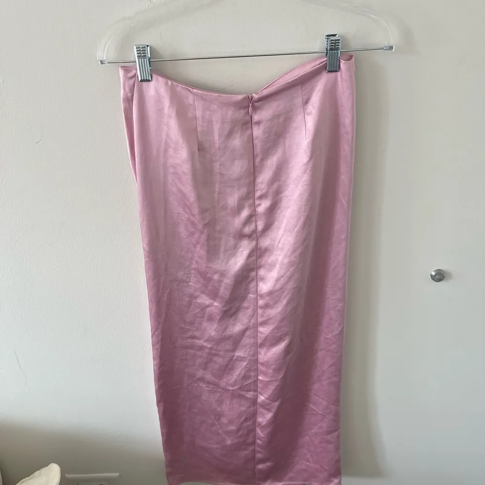 Zara Pink Midi Satin Effect Skirt - Image 7