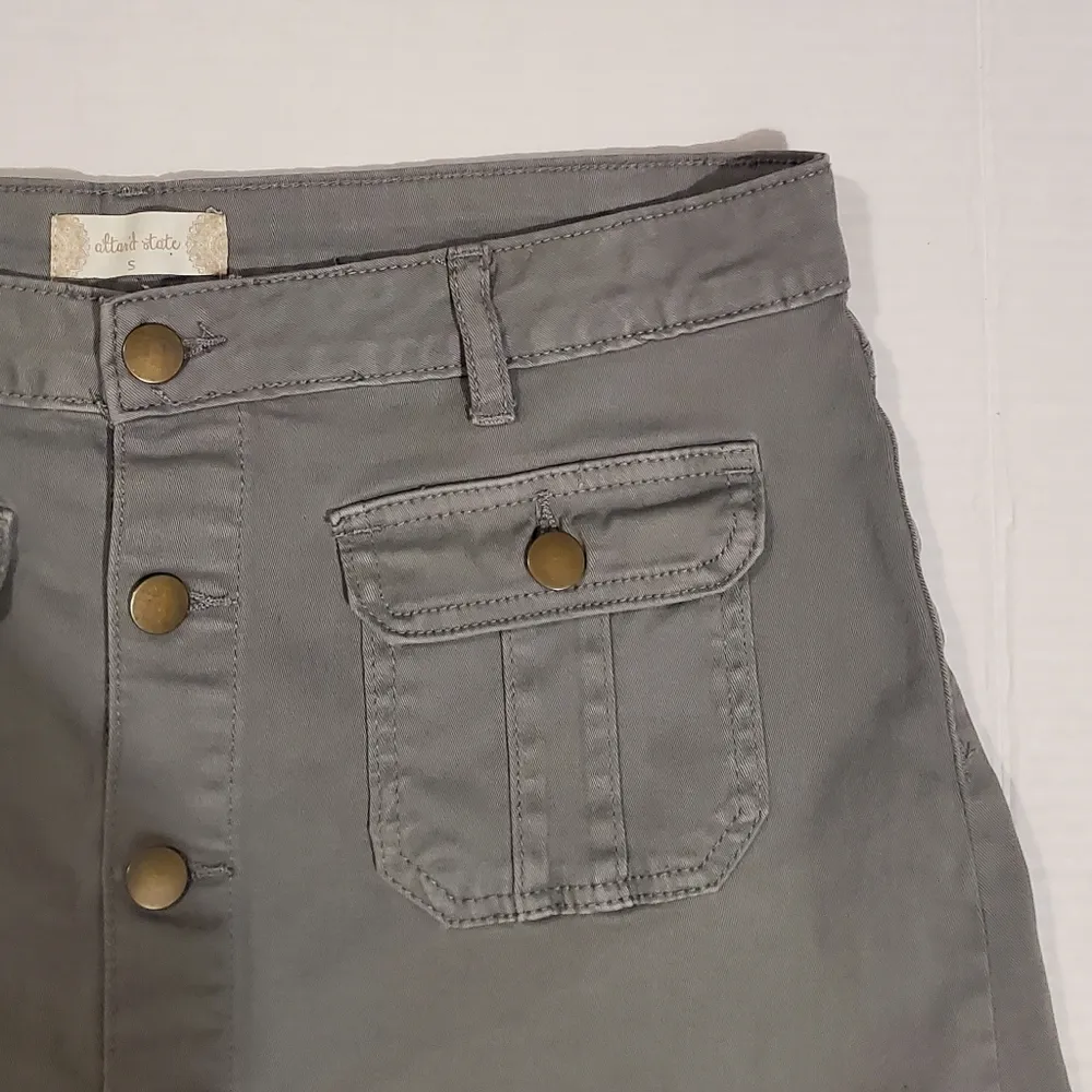 Altar'd State Gray Military Button Front Skirt S - Image 4
