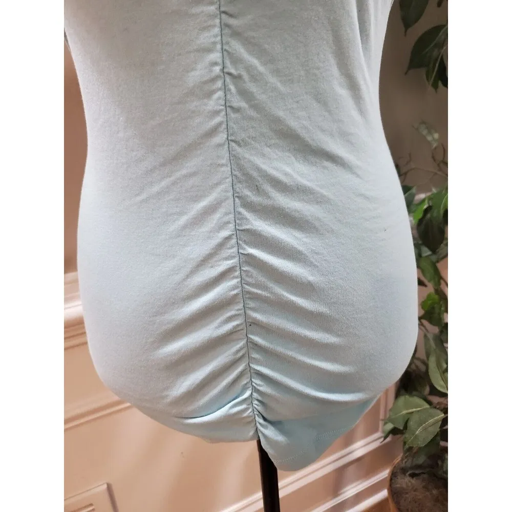 Cabi Women's Green Solid Cotton V-Neck Sleeveless Casual Top Blouse Size Medium - Image 3