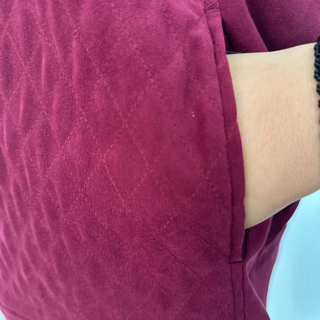 Allison Daley Quilted Zip-Front Sleeveless Vest in Burgundy (1055) - Image 7