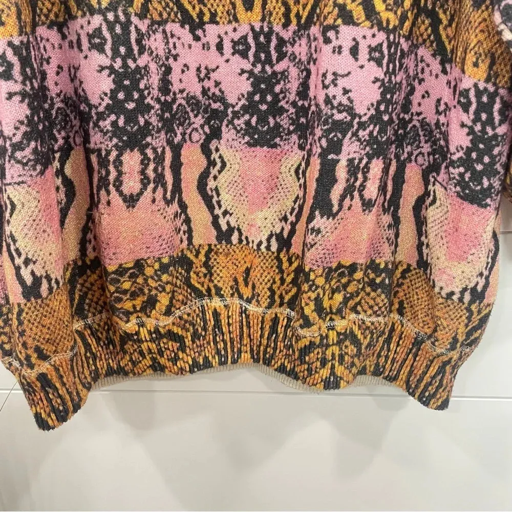 Free People Cosmos Graphic Python Oversized Pullover Small - Image 7