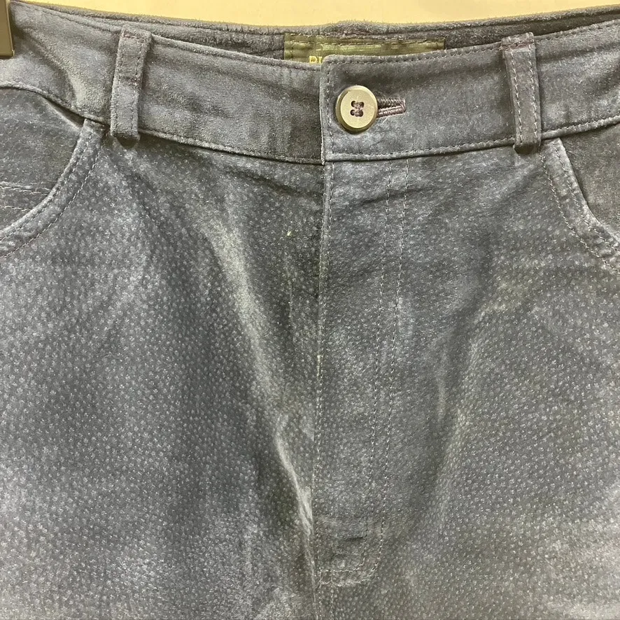 Vintage Bushwacker Genuine Suede Leather Womens 12 Pants Blue Highwaisted USA - Image 3