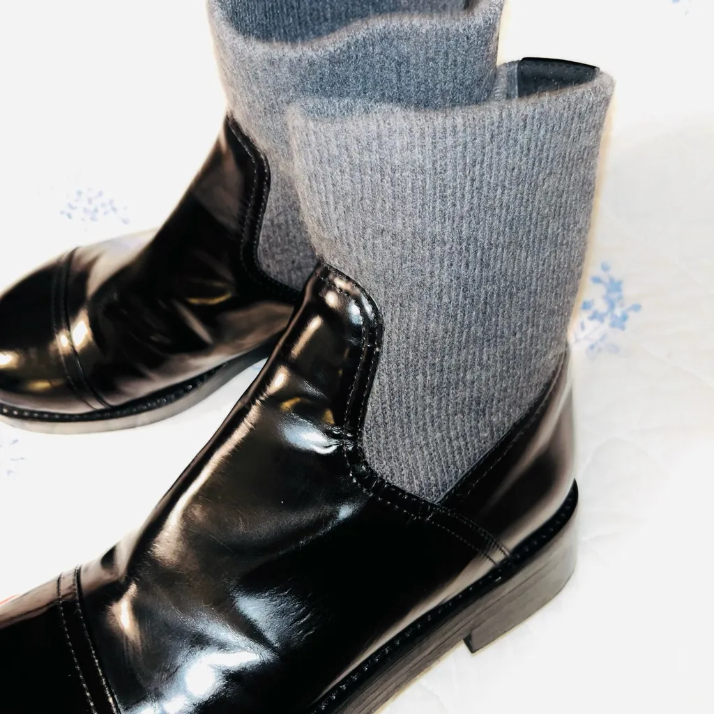 J. Crew Spazzo Rib Cuff Leather Boots sz 8 - Image 7