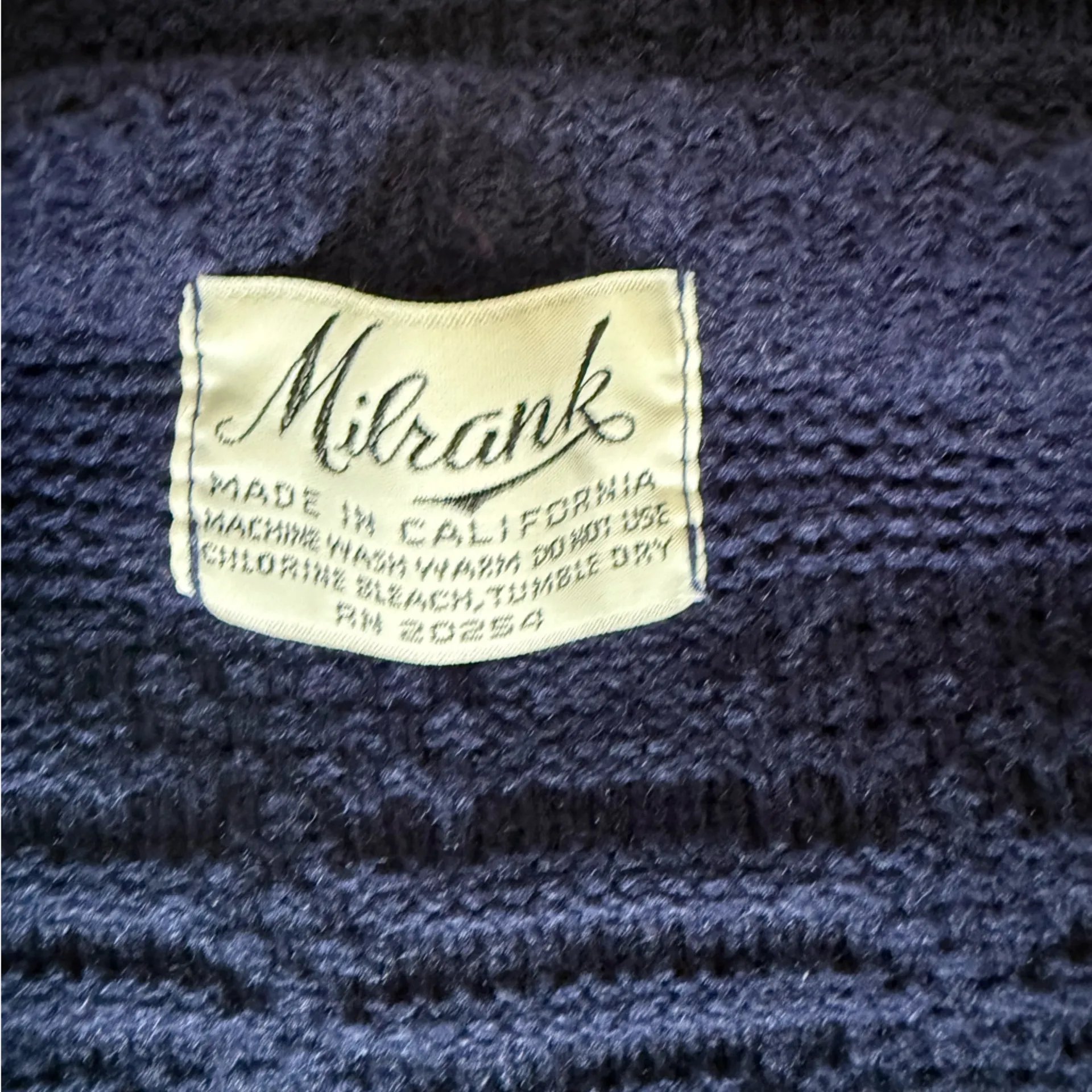 Vintage Milrank Navy Blue Knit Cardigan Sweater Vest Size L - Image 3