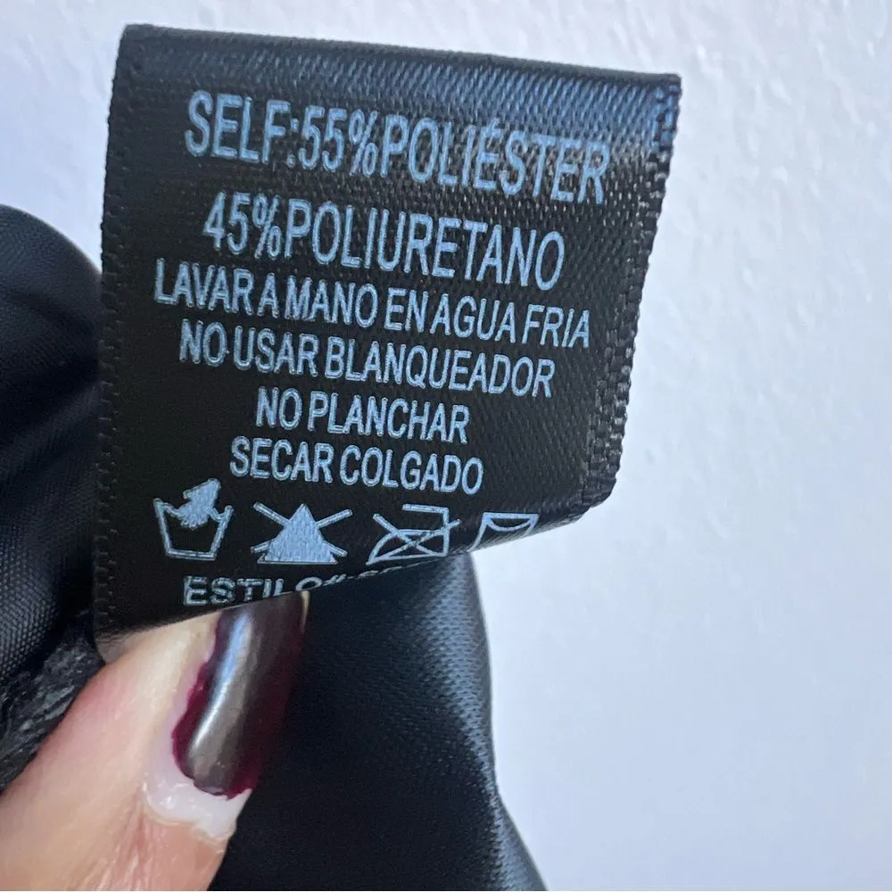 Y2K Shinestar Women Black Faux Leather Pants L highwaisted soft whimsgoth grunge - Image 9