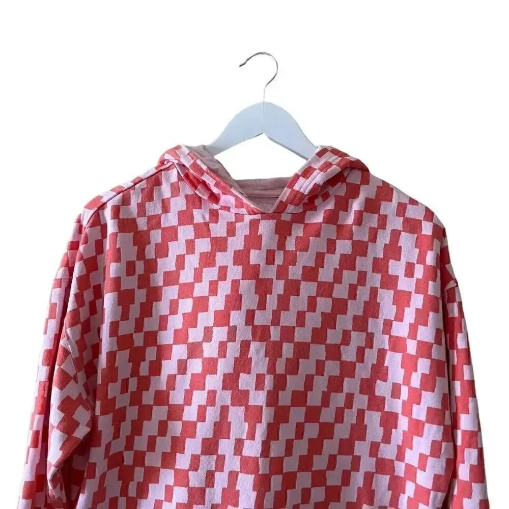 BP Checkered Hoodie Pullover Sweatshirt 100% ORGANIC COTTON SZ XS #1425 - Image 3