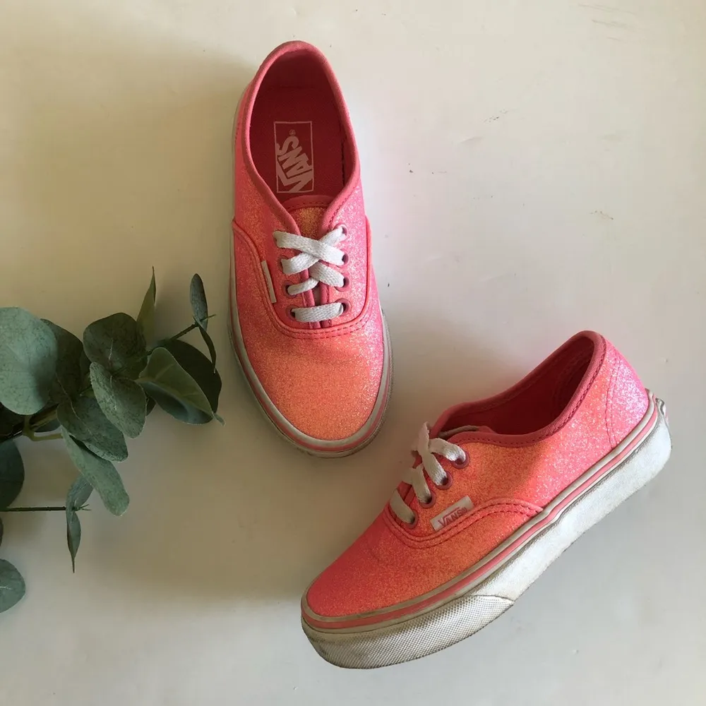Vans Authentic Neon Glitter Pink/True White Shoes. Size 13 - Image 2