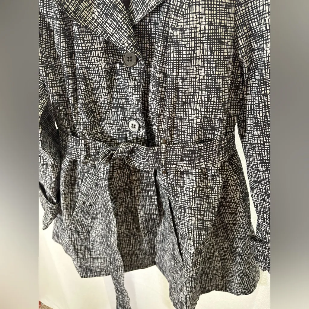 Faded Glory Birch Print Trench Rain Coat‎ 1X EUC - Image 3