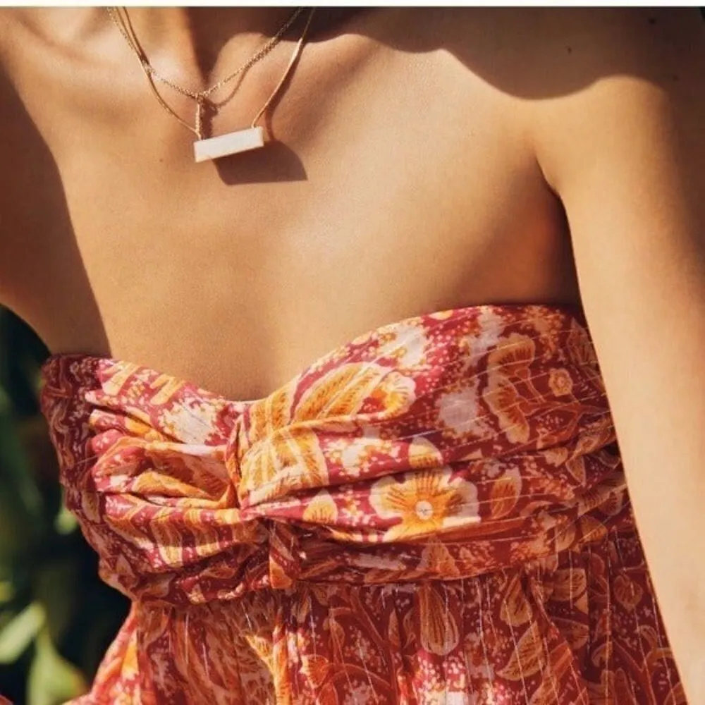 ANTHROPOLOGIE Harem Sleeveless Jumpsuit  Mutil Orange Floral Boho Size XL NEW - Image 11