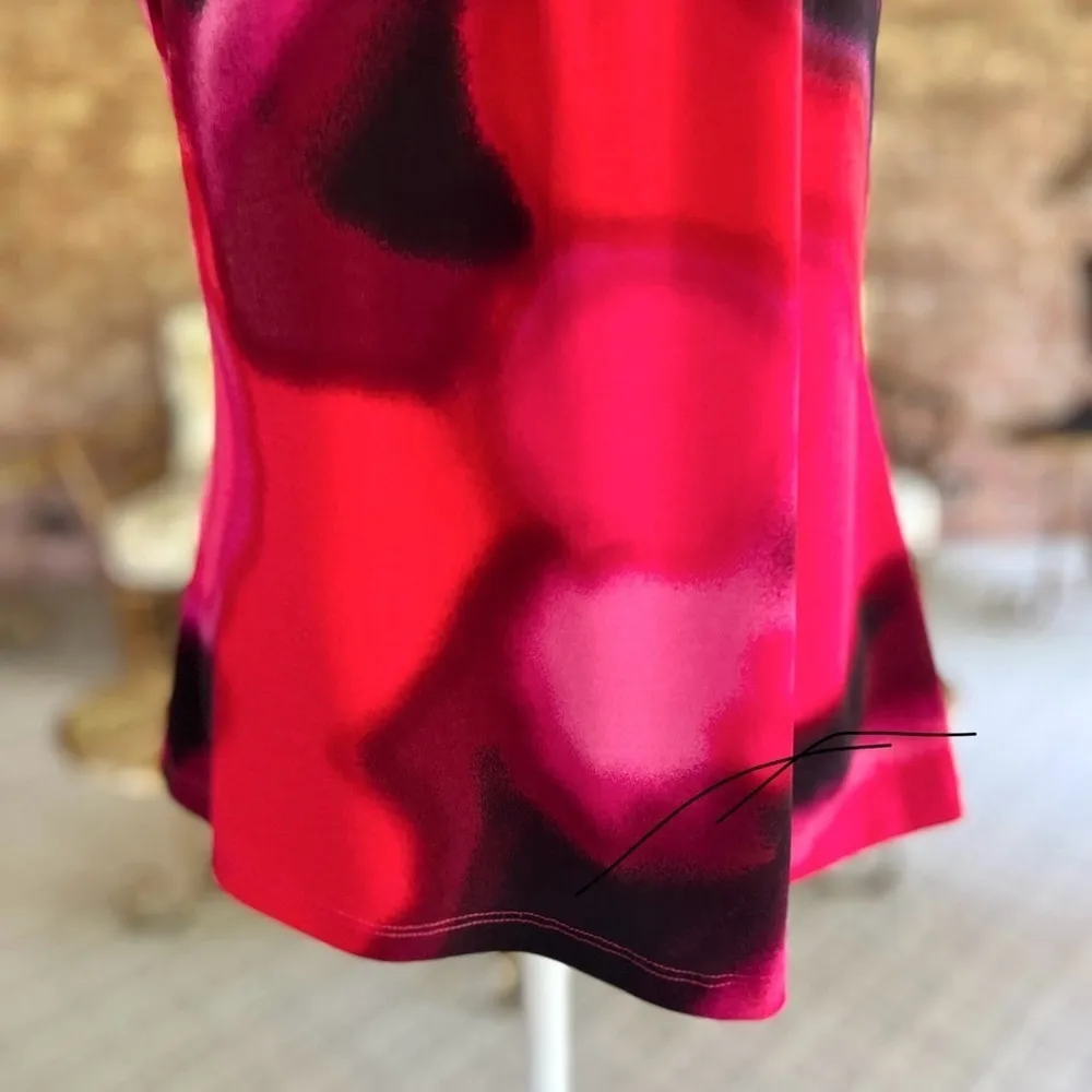 Express Tank Top S Halter Racerback Red Black Multi Knit - Image 5