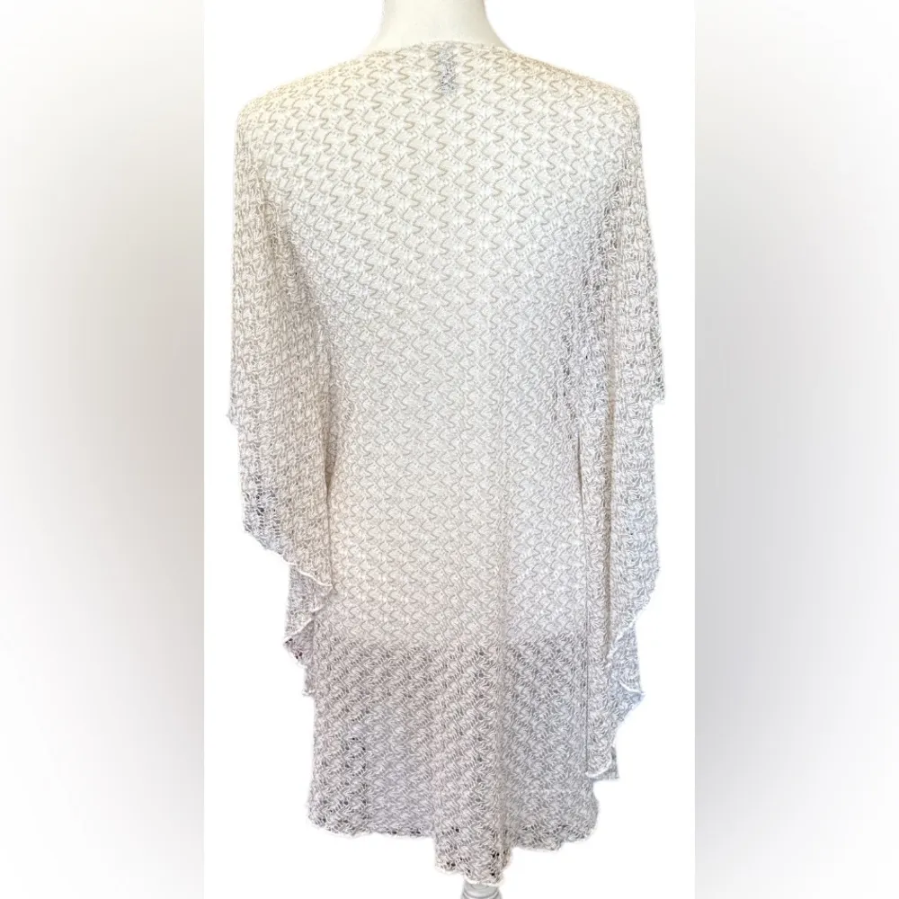 BECCA Cream Mesh Swim Coverup with Kimono Sleeves - Image 2