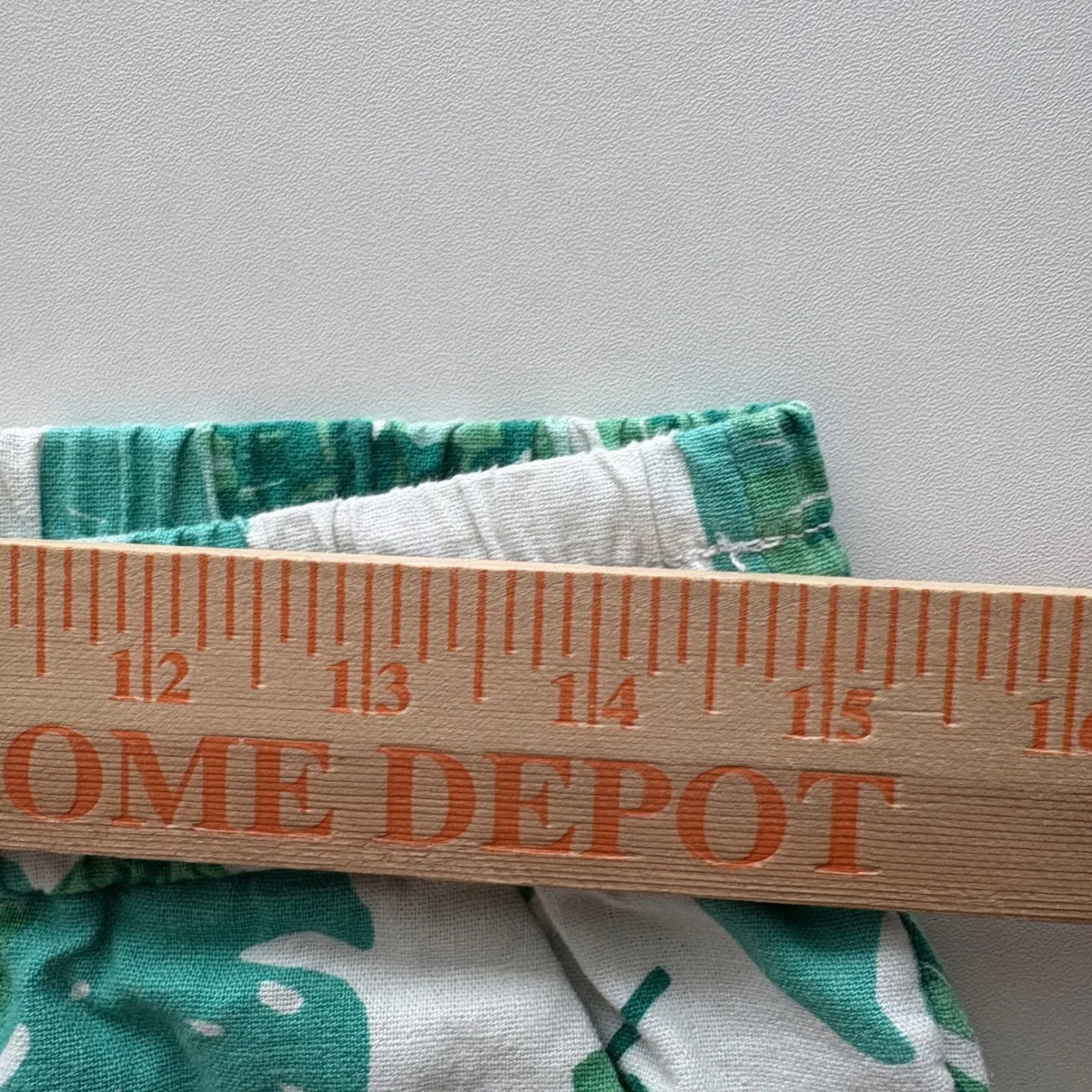 J Crew Women's Size 6 Green White Leaf Print Linen Blend Elastic Waist Pants - Image 8