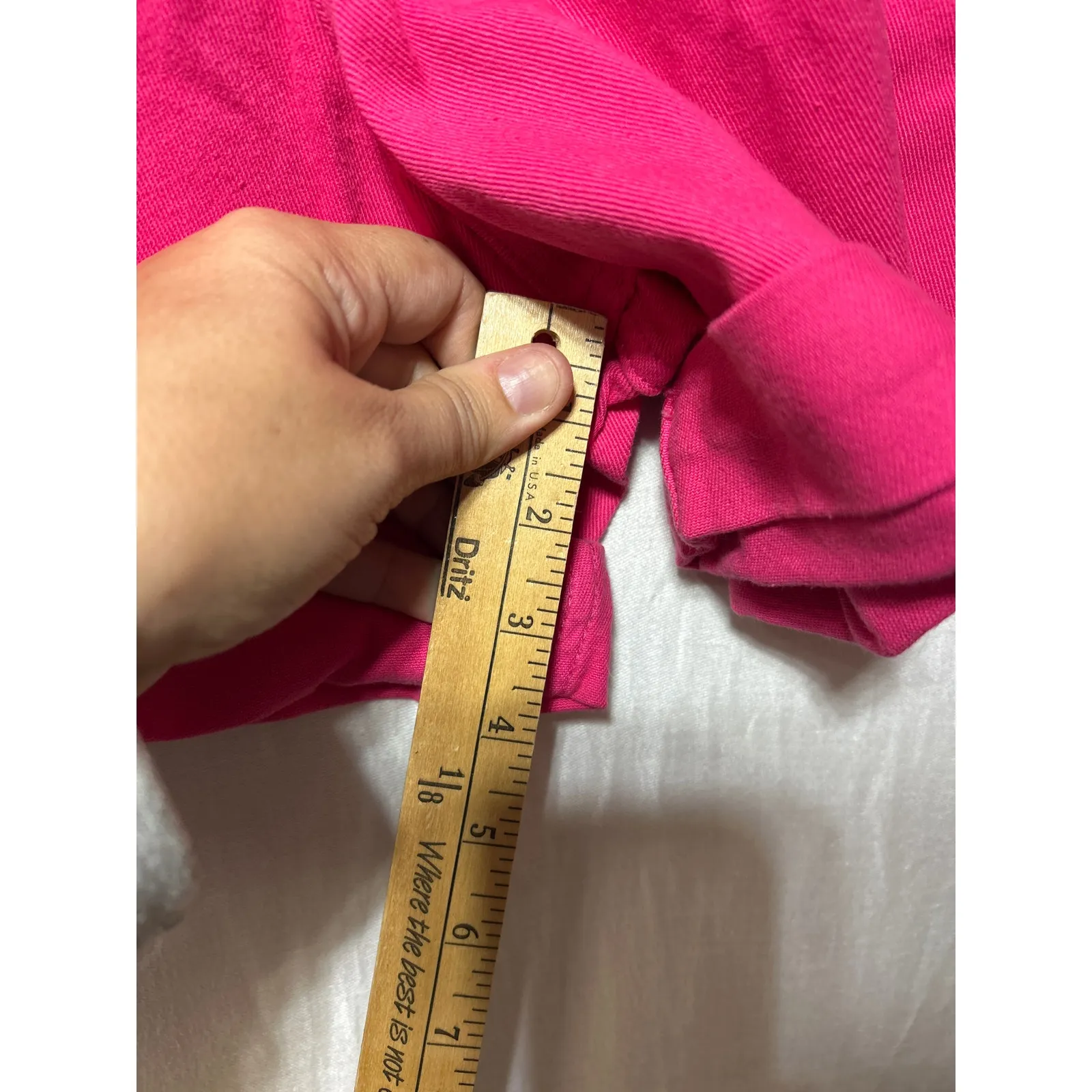 Eloquii Jean Shorts 28 Hot Pink Denim NEW Cuffed - Image 6