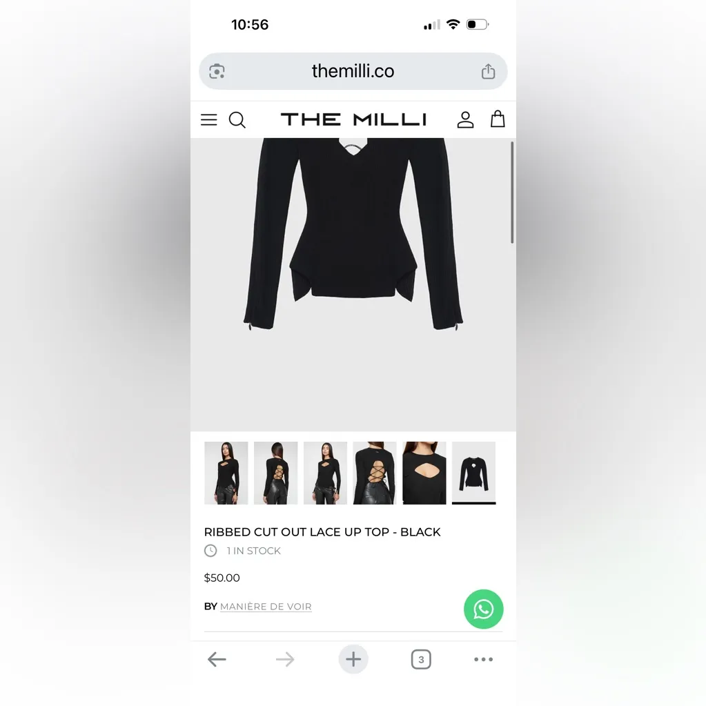 MANIÈRE DE VOIR BLACK RIBBED CUT OUT LACE UP TOP - Image 6