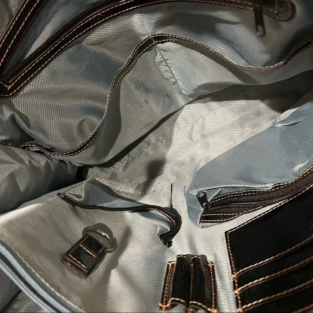 Lawyer’s bag top handle Leather croc embossing patent leather briefcase Retro - Image 9