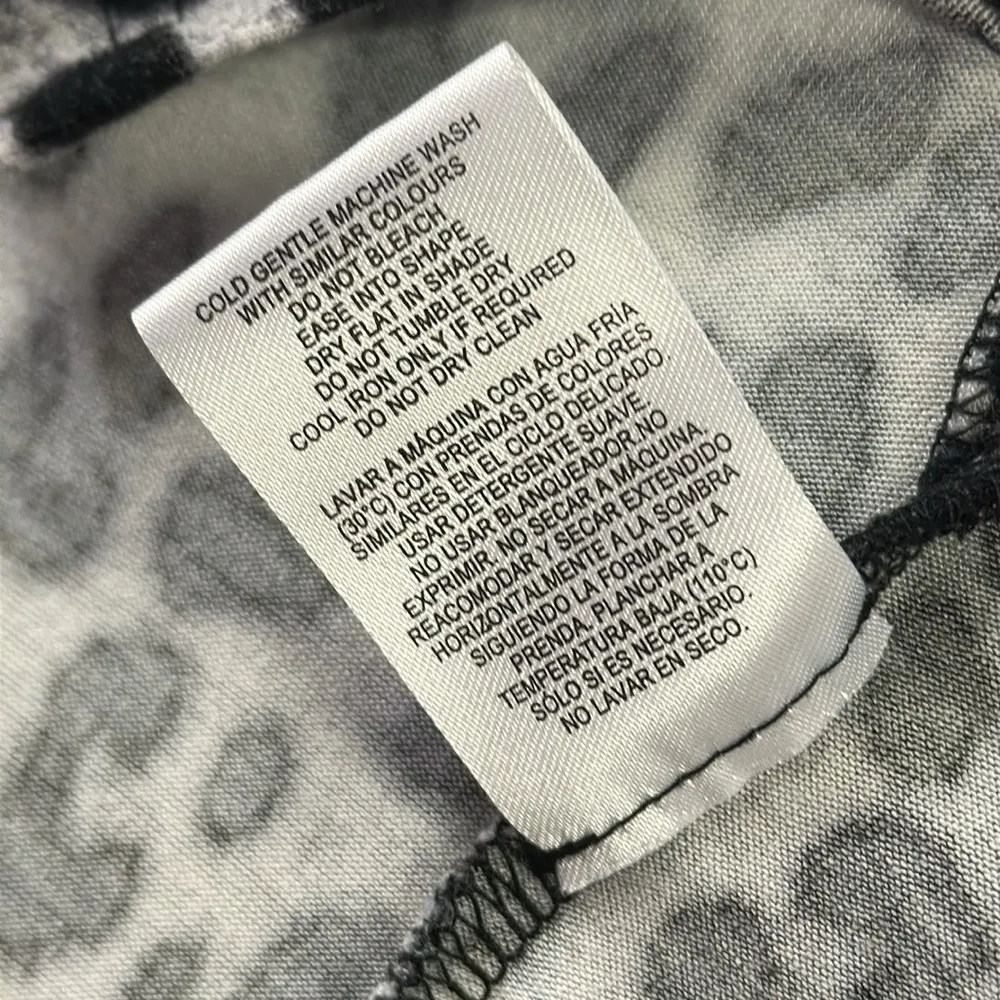 Mario Serrani Italy Gray Black Leopard Animal Print Long Sleeve Lightweight M - Image 13