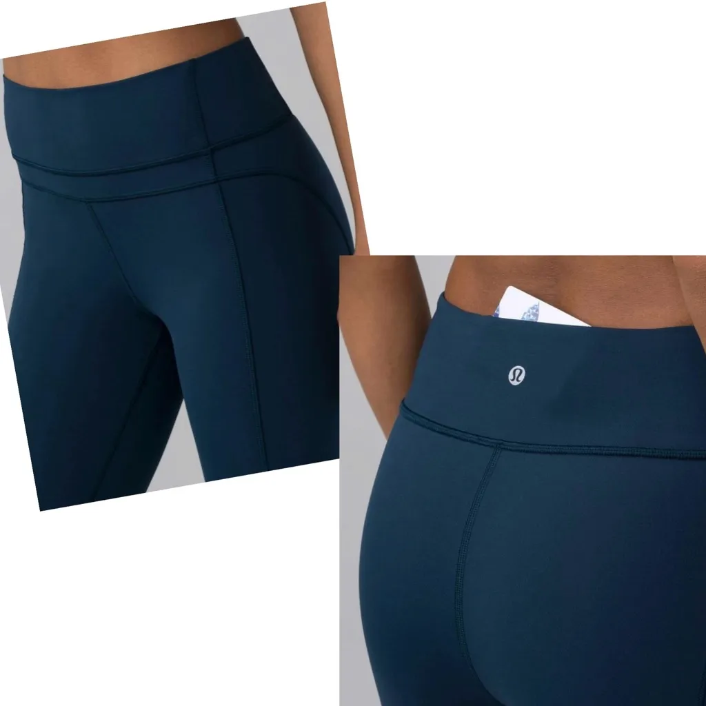 Lululemon Women’s Sz 4 Navy (Jaded) Twist &‎ Train Crop 19” Leggings - Image 5
