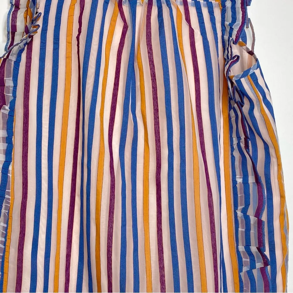 Anthro Maeve Elisabetta Striped Sleeveless Ruffle V Neck Top 2 - Image 10