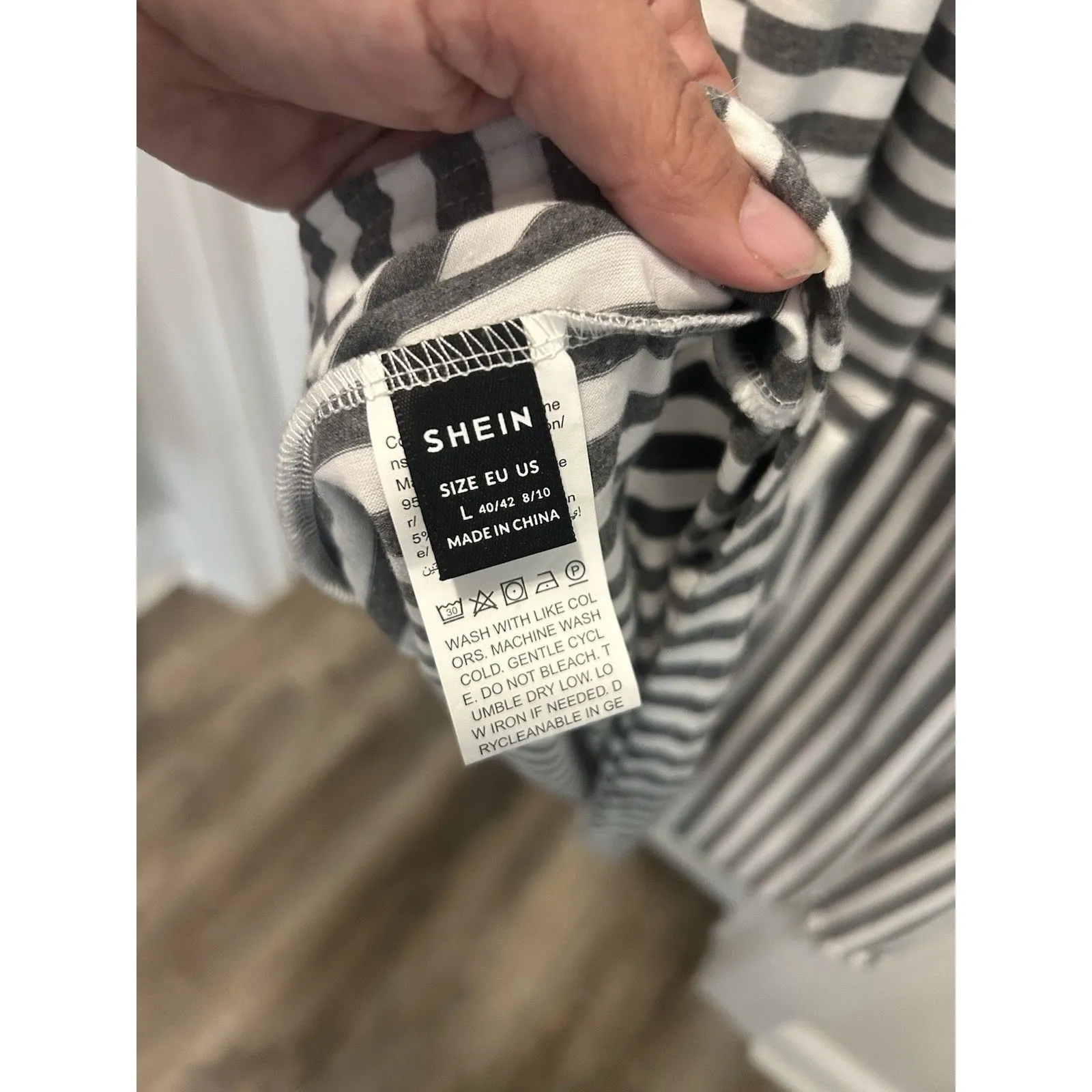 Charcoal Gray & White Sun Dress Spaghetti Straps Tiered Ruffles Maxi Size 8 / 10 - Image 3