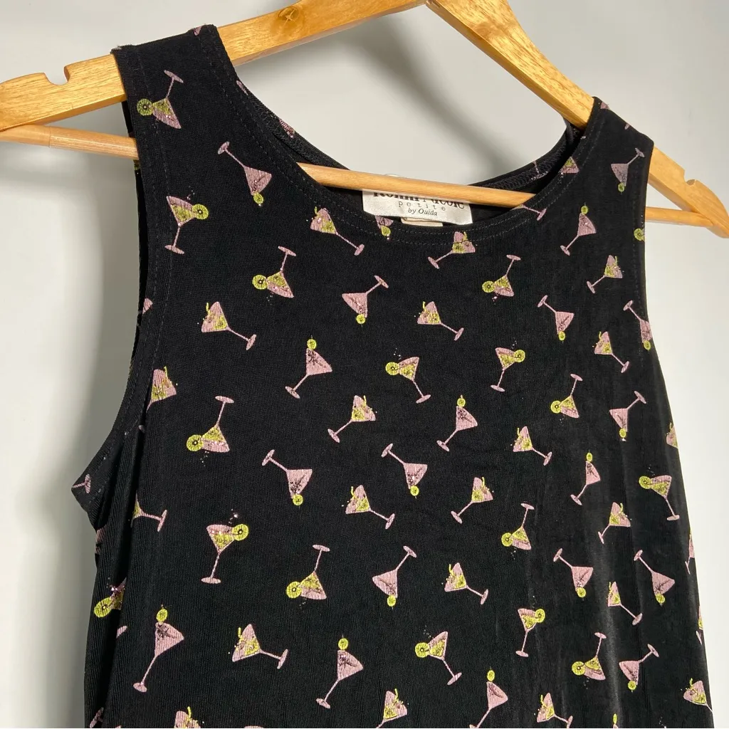 Vintage Ronni Nicole Black Martini Dress Elegant Y2K Whimsical Slinky 90s Size S - Image 4