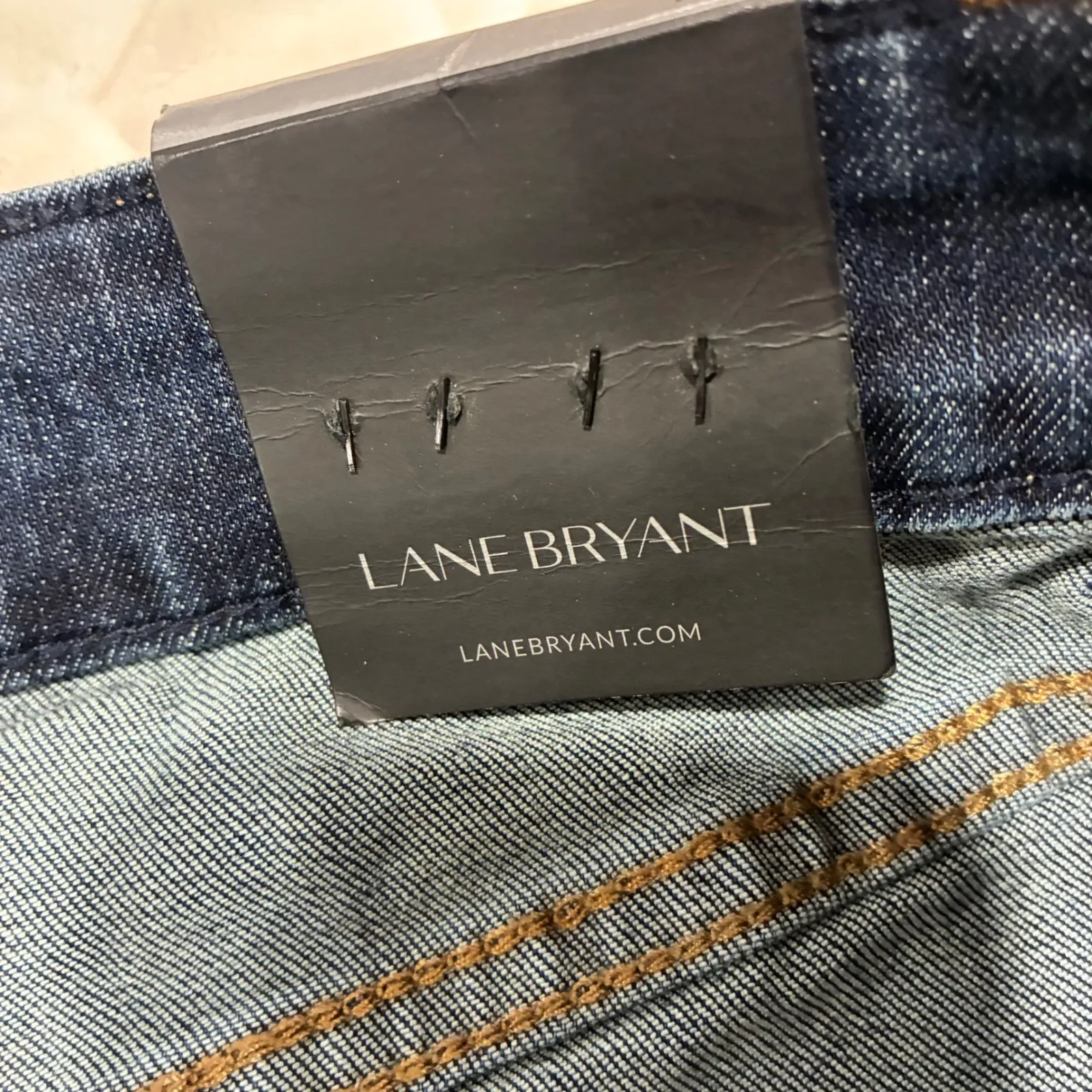 NWT Lane Bryant Womens Girlfriend Short Denim Skirt Blue Size 14‎ Raw Hem - Image 5