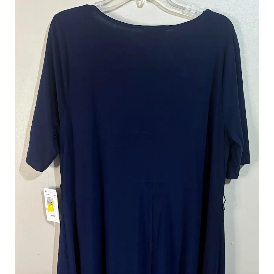 MSK Blue Plus Size Short Sleeve 3 Ring Midi Dress Size 2X NWT - Image 6