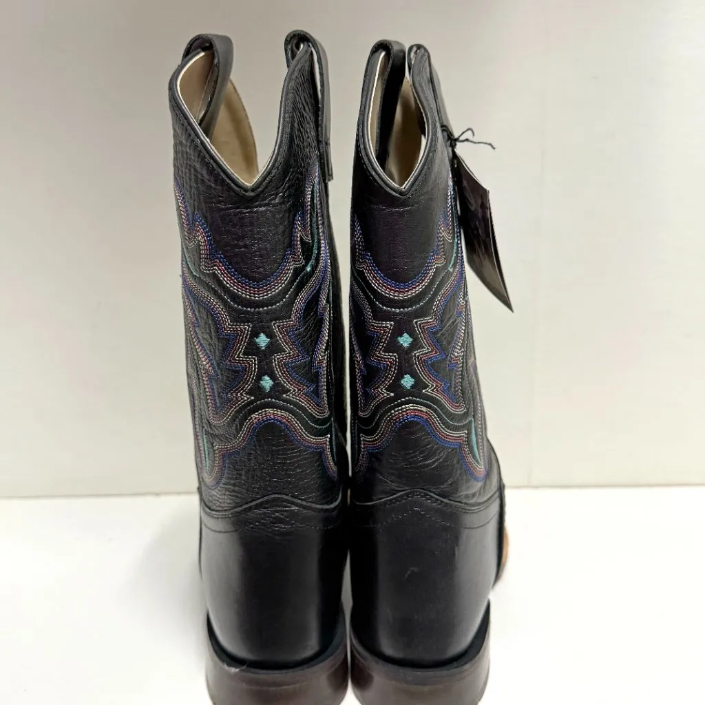 *NEW* Old West Kids Black Square-Toe Boots - Image 9